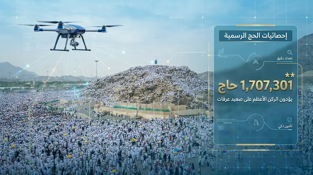السعودية تستخدم الذكاء الاصطناعي والطائرات المسيرة لتأمين 1.7 مليون حاج في مشعر عرفات