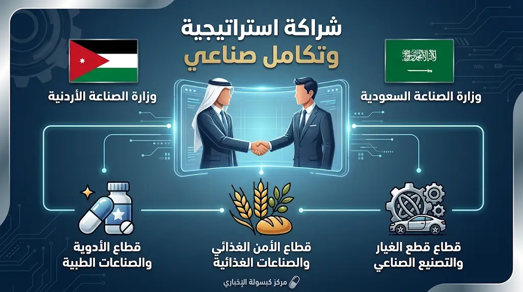 السعودية والأردن يستهدفان الدواء والغذاء ومكونات السيارات لتعزيز التكامل الصناعي المشترك