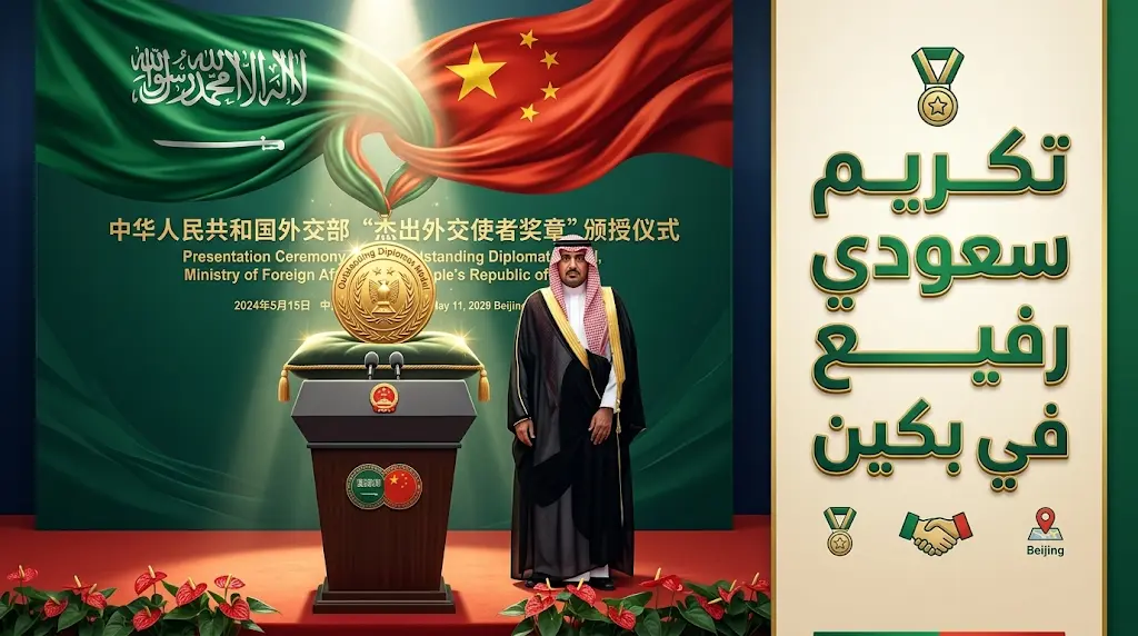 الصين تمنح السفير السعودي عبدالرحمن الحربي وسام ميدالية الدبلوماسي المتميز تقديراً لدوره في تعزيز الشراكة الاستراتيجية