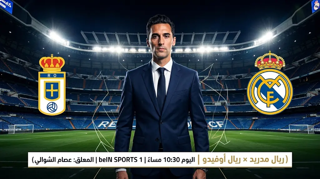 القنوات المفتوحة الناقلة لمباراة ريال مدريد وريال أوفييدو اليوم الخميس 14 مايو 2026 في الدوري الإسباني