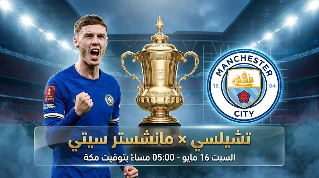 القنوات الناقلة لمباراة تشيلسي ومانشستر سيتي يوم السبت 16-5-2026 في نهائي كأس الاتحاد الإنجليزي