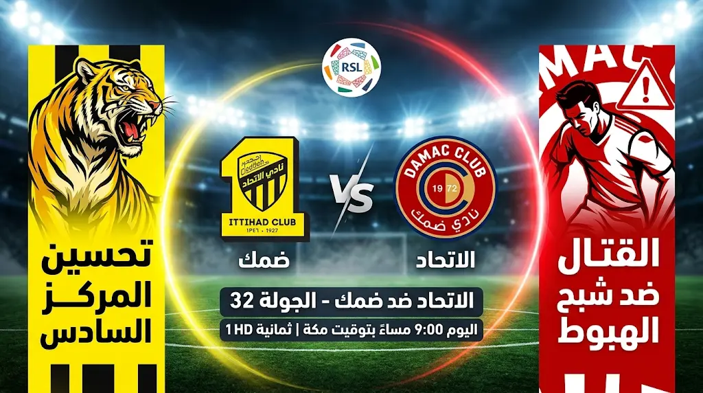 القنوات الناقلة وتفاصيل موعد مباراة الاتحاد ضد ضمك اليوم الأحد 10 مايو 2026 في دوري روشن السعودي