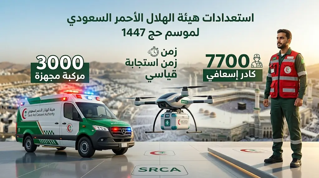 الهلال الأحمر السعودي يرفع الجاهزية القصوى لموسم حج 1447 بتجهيز 7700 كادر وأضخم أسطول إسعافي