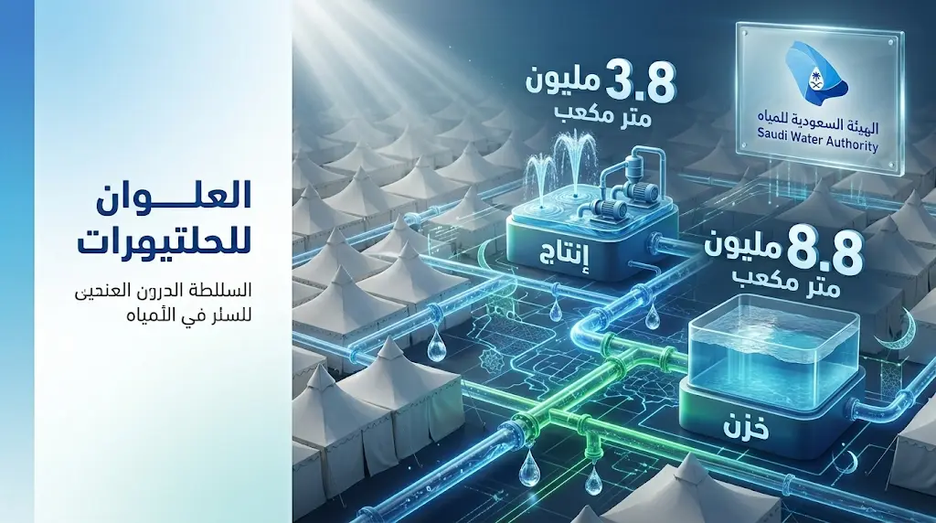 الهيئة السعودية للمياه تعلن جاهزيتها لموسم حج 1447هـ بزيادة 49% في سعة الخزن الاستراتيجي