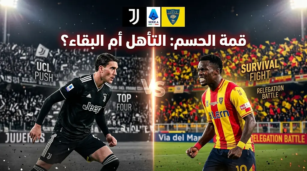 اليوم: القنوات الناقلة وموعد مباراة يوفنتوس ضد ليتشي (9-5-2026) في صراع المربع الذهبي بالدوري الإيطالي