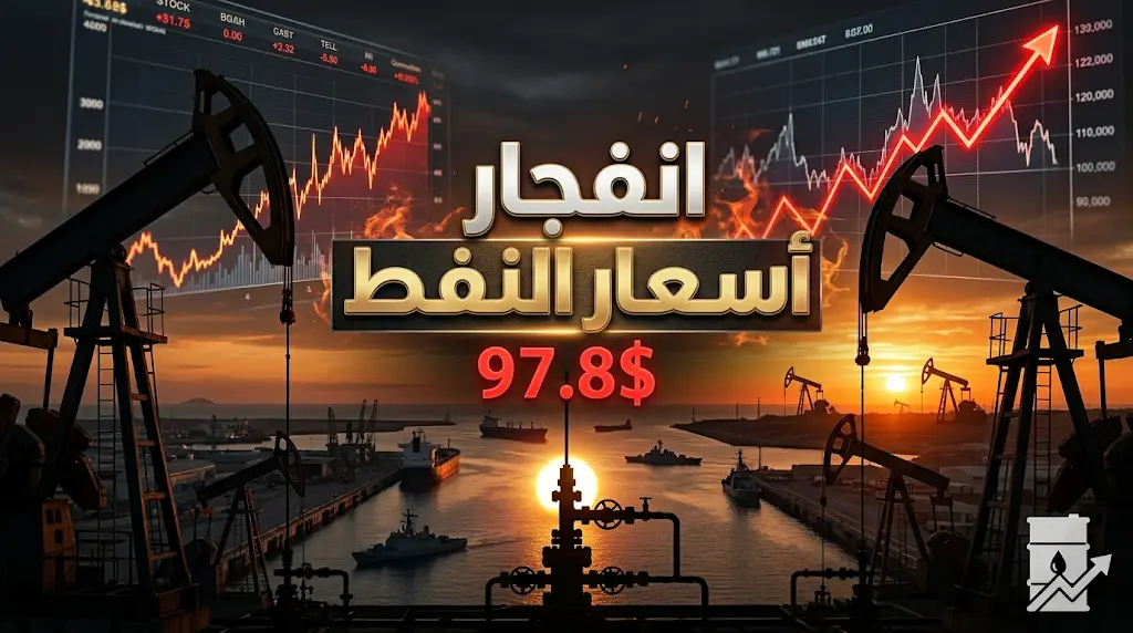 انفجار أسعار النفط عالمياً وتجاوز برنت 97 دولاراً عقب إعلان الحرس الثوري الإيراني رسمياً استهداف قاعدة جوية أمريكية