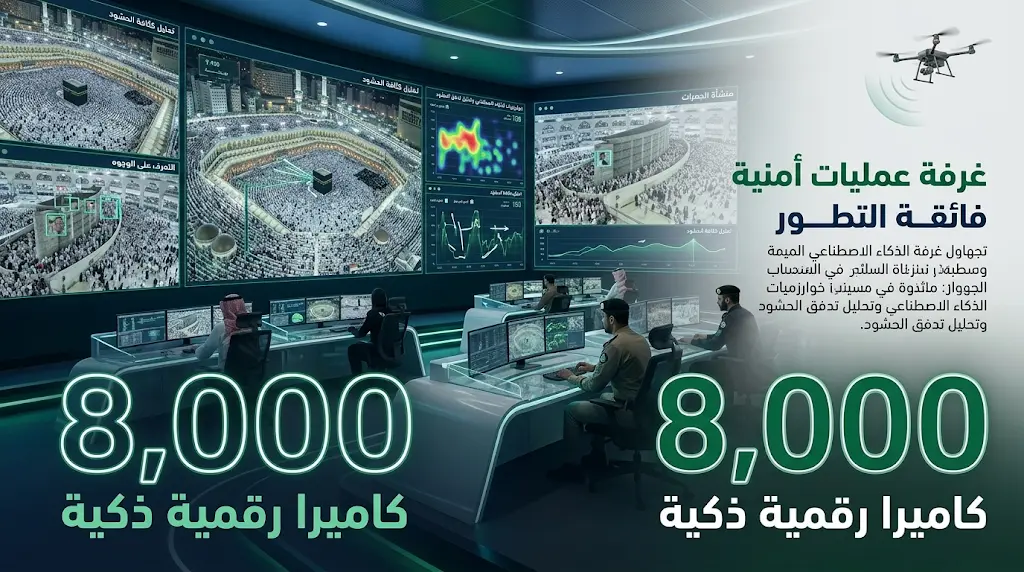 بدء التشغيل الكامل لمنظومة المراقبة التقنية لحج 1447هـ بـ 8 آلاف كاميرا رقمية متطورة