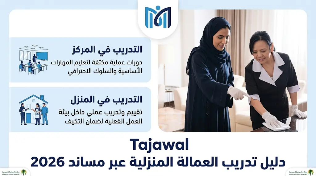 تدريب العمالة المنزلية عبر مساند 2026: الخطوات الرسمية وخيارات التدريب في المراكز أو المنزل