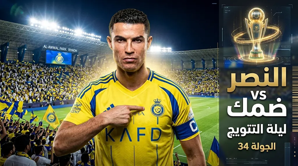 تشكيل النصر الرسمي أمام ضمك اليوم الخميس 21-05-2026 في الجولة 34 من دوري روشن