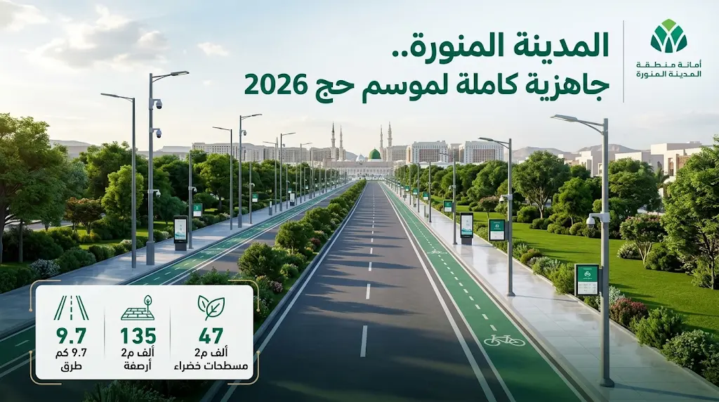 تطوير 9.7 كيلومترات من الطرق والمحاور الحيوية بالمدينة المنورة لتعزيز تجربة ضيوف الرحمن