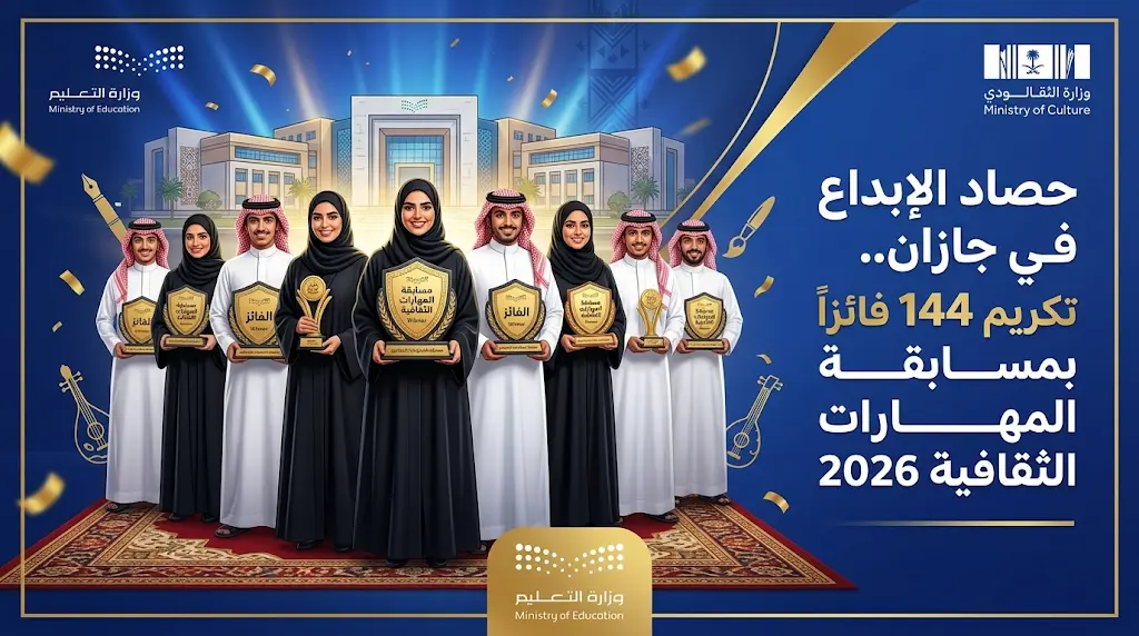 تعليم جازان يكرم 144 مبدعاً ومبدعة في ختام النسخة الرابعة من مسابقة المهارات الثقافية لعام 2026