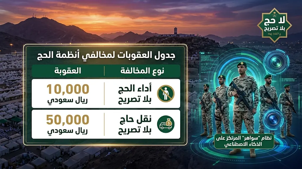 تفاصيل عقوبات مخالفة أنظمة الحج لعام 2026 وغرامات مالية تصل إلى 50 ألف ريال والسجن للمخالفين