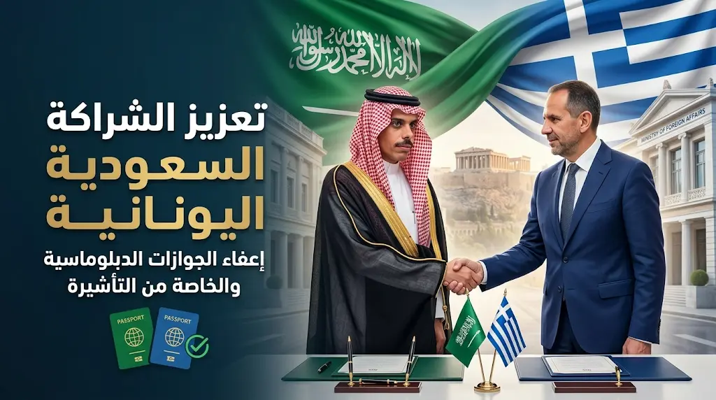 توقيع اتفاقية لإعفاء حاملي الجوازات الدبلوماسية والخاصة من تأشيرة الدخول بين المملكة واليونان