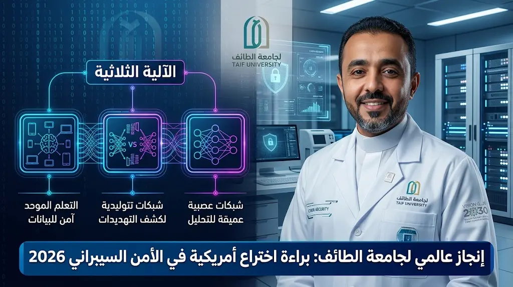 جامعة الطائف تحصل على براءة اختراع أمريكية لابتكار نظام أمني متطور في رصد التهديدات السيبرانية