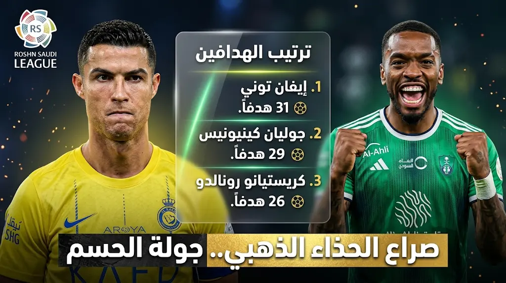 جدول ترتيب هدافي الدوري السعودي 2026 بعد نتائج مباريات الجولة 33