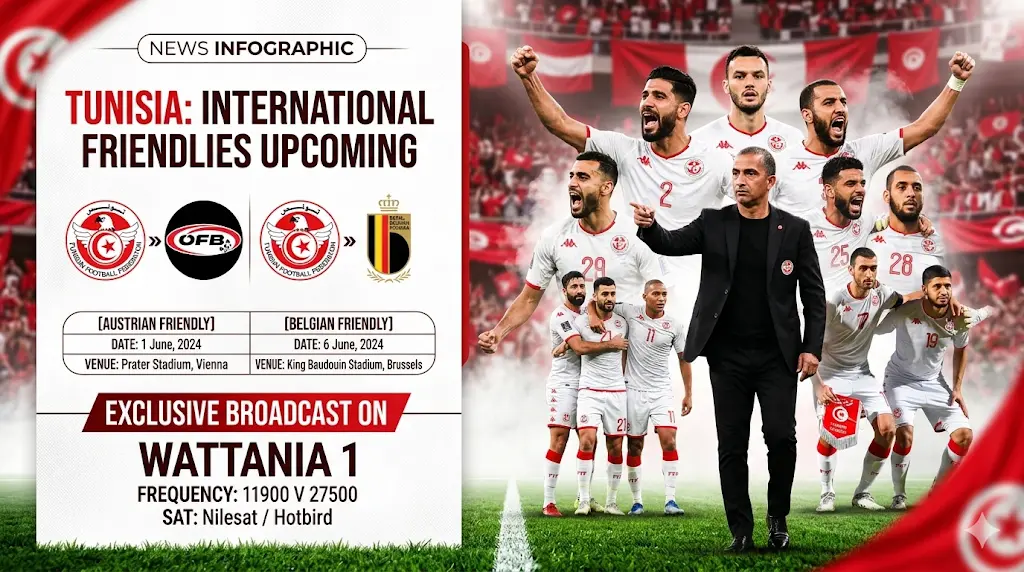جدول مباريات منتخب تونس الودية قبل كأس العالم 2026.. المواعيد والقنوات الناقلة (تحديث مايو 2026)