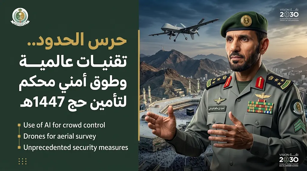 حرس الحدود السعودي يعتمد طائرات الدرون والكاميرات الحرارية لتأمين الممرات الجبلية الوعرة في موسم حج 1447هـ
