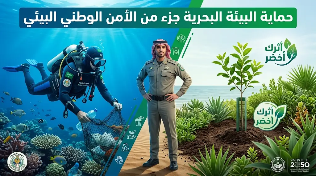 حرس الحدود: حماية البيئة البحرية والساحلية جزء حيوي من الأمن الوطني البيئي للمملكة