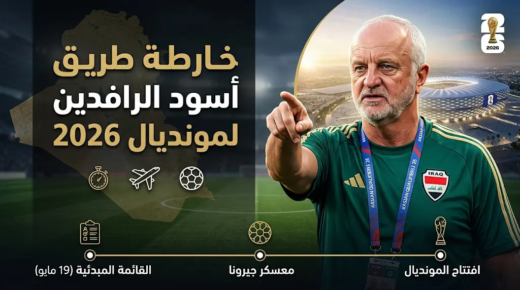 خلال 72 ساعة.. مدرب العراق يعلن القائمة المبدئية لأسود الرافدين استعداداً لكأس العالم