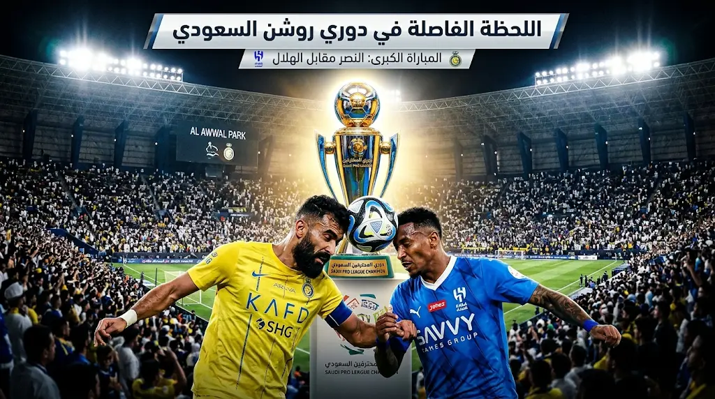 ديربي الحسم اليوم: النصر يواجه الهلال في قمة الدوري السعودي 2026.. الموعد والقنوات الناقلة