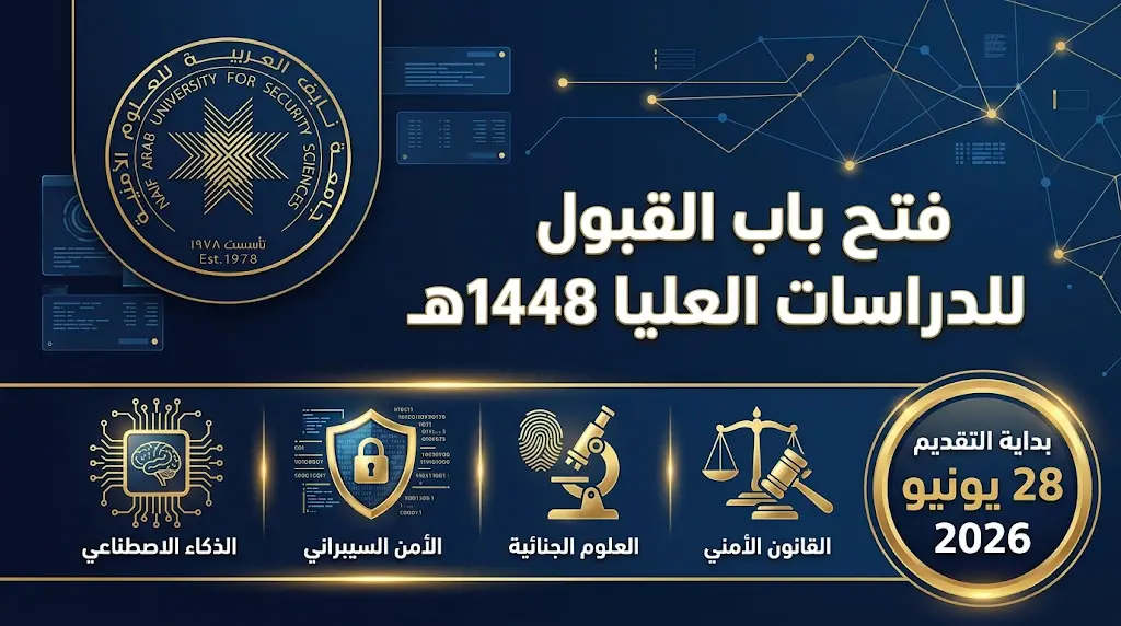 رابط التقديم في جامعة نايف العربية للعلوم الأمنية 1448هـ للدراسات العليا