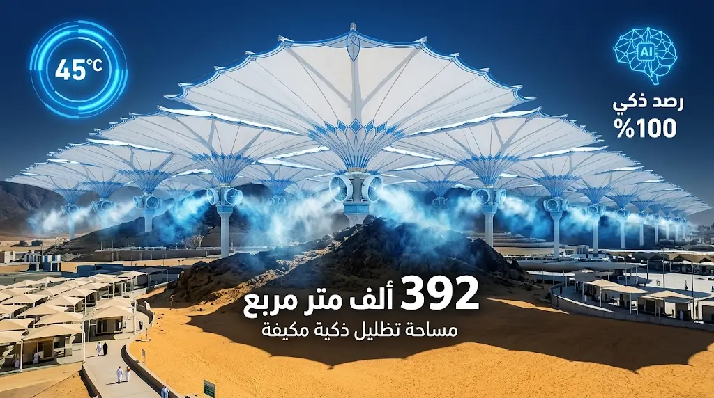 رغم تسجيل 45 درجة مئوية نجاح قياسي لأنظمة التبريد الذكية في مشعر عرفات وتغطية مساحات تتجاوز 392 ألف متر مربع