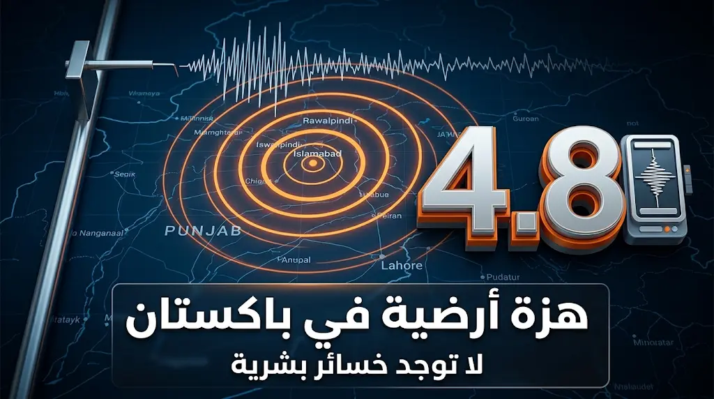 زلزال بقوة 4.8 درجات يضرب العاصمة الباكستانية إسلام آباد وإقليم البنجاب دون تسجيل خسائر بشرية