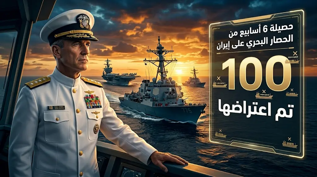 سنتكوم تعلن اعتراض وتغيير مسار 100 سفينة تجارية حاولت خرق الحصار البحري المفروض على إيران