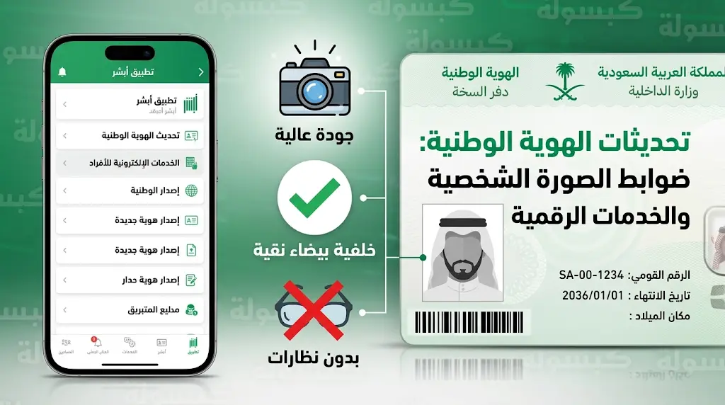 شروط الصورة الشخصية للهوية الوطنية 2026 وتعديلات المادة 17 عبر منصة أبشر