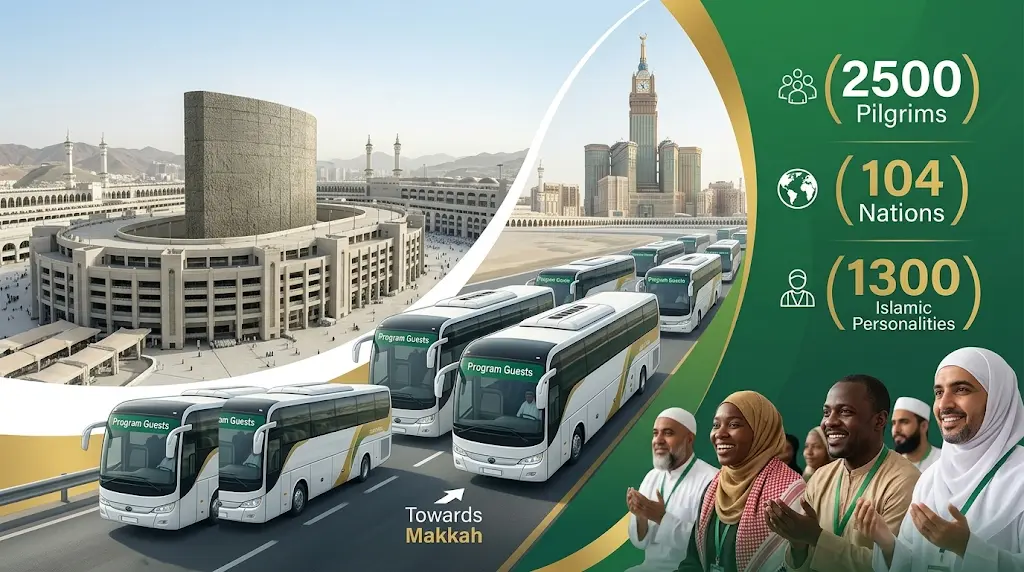 ضيوف برنامج خادم الحرمين الشريفين يغادرون مشعر منى لأداء طواف الوداع والتوجه إلى المدينة المنورة