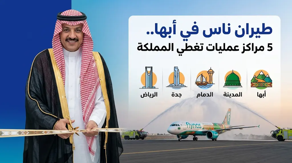 طيران ناس يصبح أول ناقل سعودي يشغل 5 مراكز عمليات بعد افتتاح مركز أبها الجديد