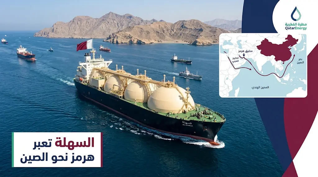 عبور ثالث ناقلة غاز قطرية عملاقة مضيق هرمز في طريقها نحو الموانئ الصينية