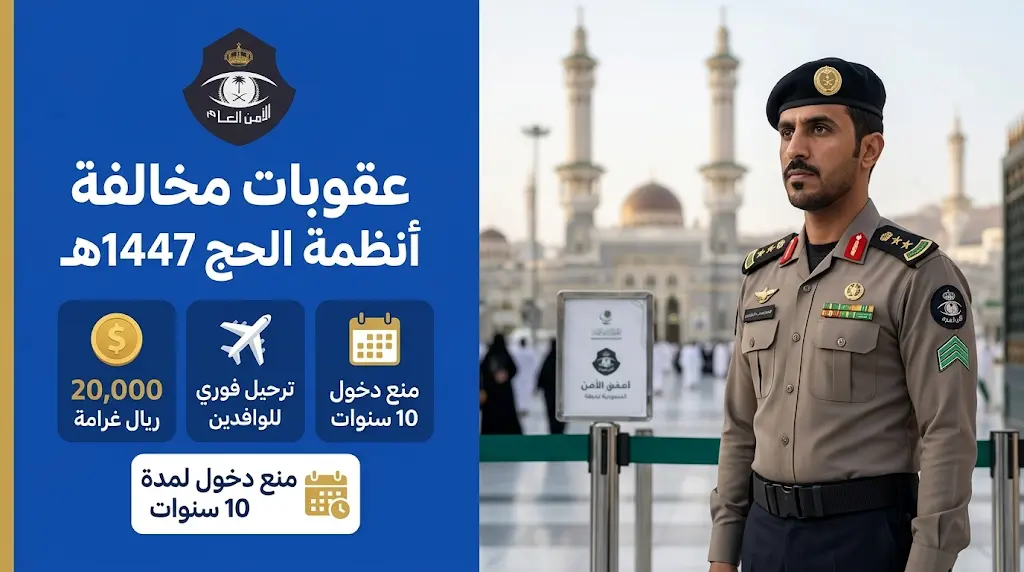 عقوبات مخالفة أنظمة الحج 1447: غرامة 20 ألف ريال والترحيل والمنع من دخول المملكة 10 سنوات