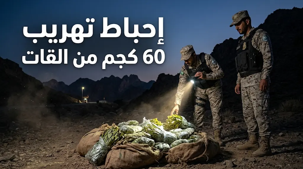 عقوبة الإعدام تنتظر مهربي القات: تفاصيل ضبط 60 كجم في قطاع الدائر بجازان.