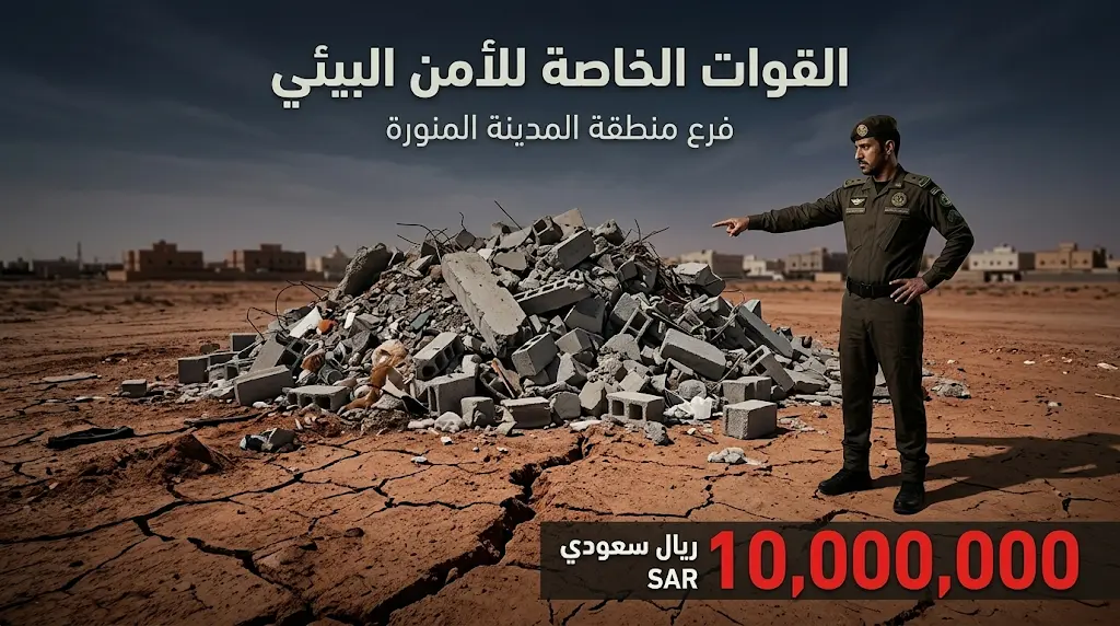 عقوبة تصل إلى 10 ملايين ريال: الأمن البيئي يضبط مقيماً باكستانياً لإتلافه تربة المدينة المنورة.
