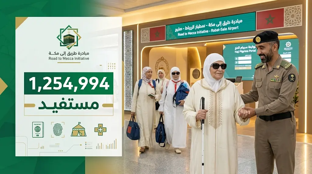 مبادرة طريق مكة تذلل الصعاب أمام الحجاج المكفوفين في مطار الرباط وتواصل خدماتها لليوم الثاني عشر