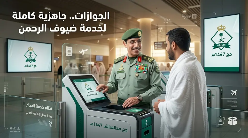 مدير عام الجوازات يتفقد مطار الطائف الدولي ويؤكد الجاهزية القصوى لاستقبال ضيوف الرحمن