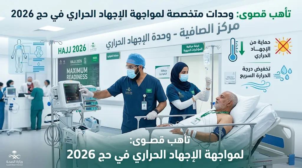 مركز الصافية يتأهب لموسم الحج 2026: وحدات متخصصة لمواجهة الإجهاد الحراري وضربات الشمس.