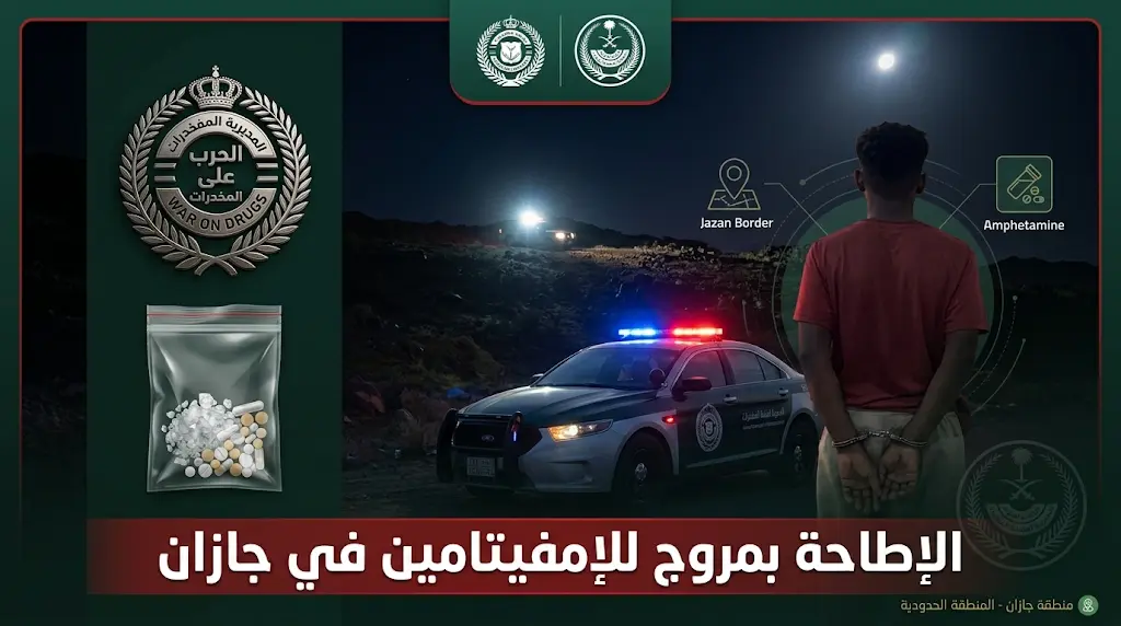 مكافحة المخدرات تطيح بمروج للإمفيتامين في منطقة جازان ضمن حملة الحرب على المخدرات