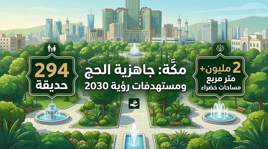 مكة المكرمة تنجز تجهيز أكثر من 2 مليون متر مربع من الحدائق والمرافق ضمن مستهدفات رؤية 2030