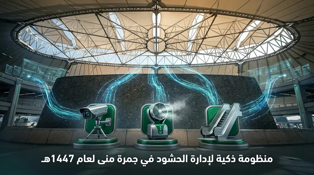 منظومة رقمية متطورة وكاميرات مراقبة عالية الدقة لتنظيم حشود الحجاج في منشأة الجمرات