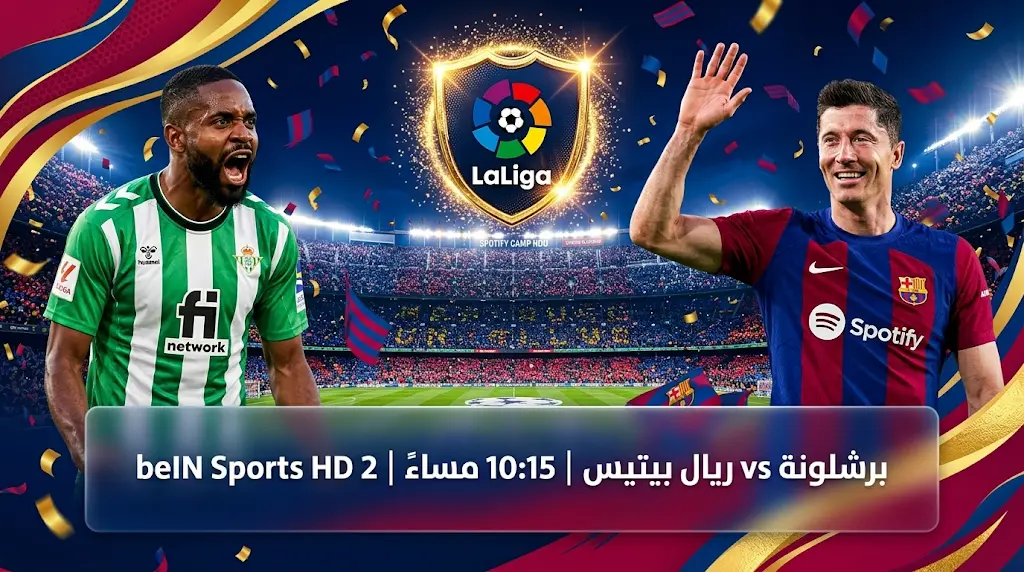 موعد مباراة برشلونة وريال بيتيس اليوم والقنوات الناقلة في الدوري الإسباني 2026.. ليلة تتويج "البلوجرانا"