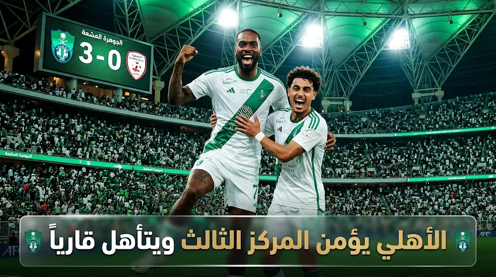 نتيجة مباراة الأهلي والخلود اليوم في دوري روشن 2026: "الراقي" يكتسح بثلاثية ويعزز مركزه الثالث