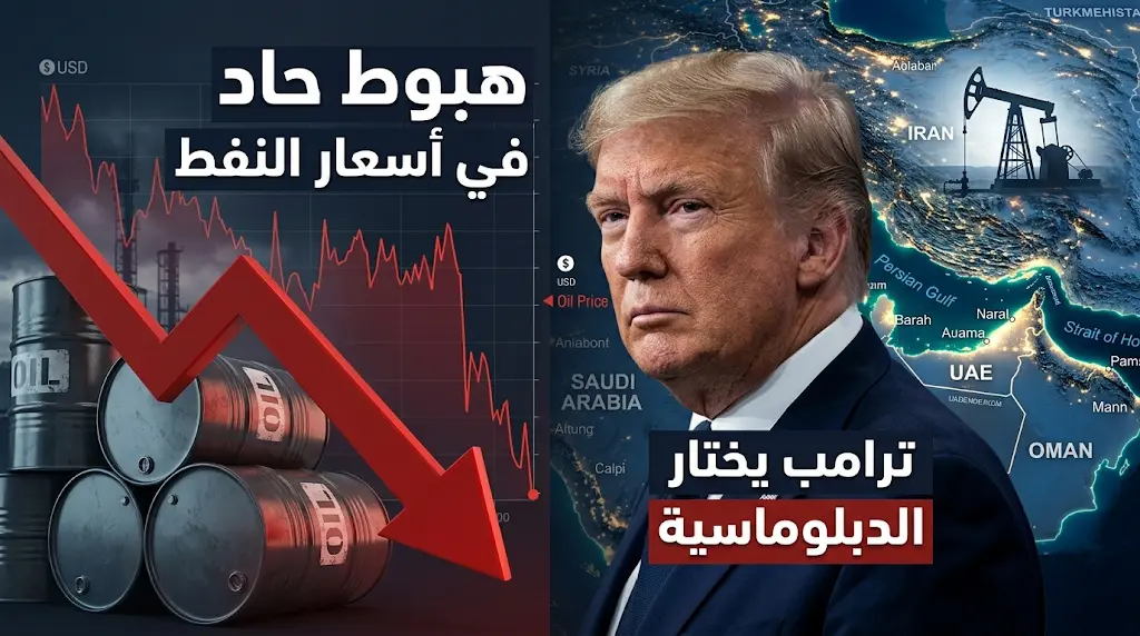 هبوط أسعار النفط بنسبة تتجاوز 2% مع تفضيل ترامب للمسار الدبلوماسي لإنهاء التوتر مع طهران