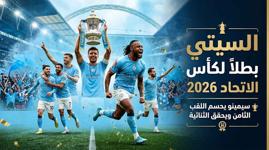 هدف أنطوان سيمينو يقود مانشستر سيتي لمنصة تتويج كأس الاتحاد الإنجليزي 2026 وتحقيق الثنائية