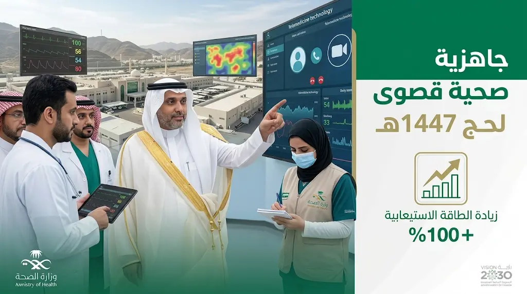 وزير الصحة يعلن مضاعفة الطاقة السريرية لمستشفى منى الطوارئ وتدشين تقنيات الرقابة الذكية لخدمة ضيوف الرحمن
