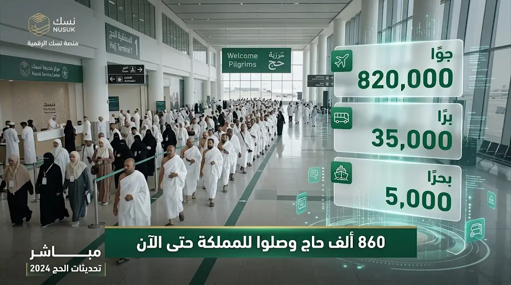 وصول 860 ألف حاج إلى المملكة العربية السعودية ضمن المرحلة الذروية لموسم الحج 2026