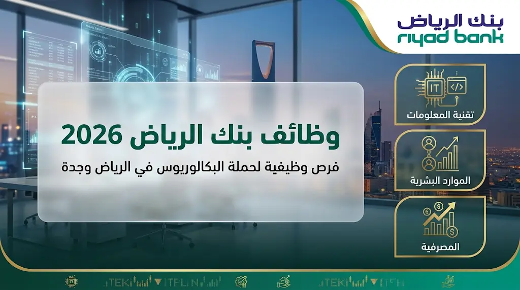وظائف بنك الرياض 2026: رابط التقديم والشروط المطلوبة لحملة البكالوريوس