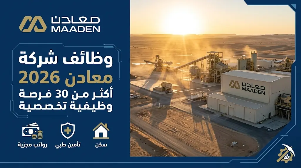 وظائف شركة معادن 2026: رابط وخطوات التقديم على أكثر من 30 وظيفة تخصصية وقيادية