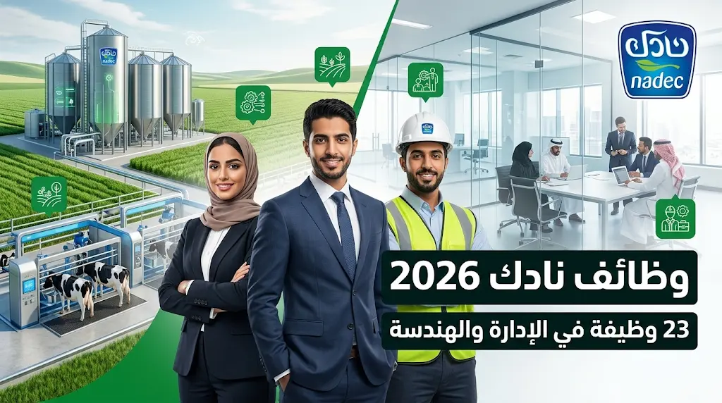 وظائف نادك 2026: 23 فرصة لحملة الدبلوم والبكالوريوس في 7 مدن (الرياض وحائل وأبها)
